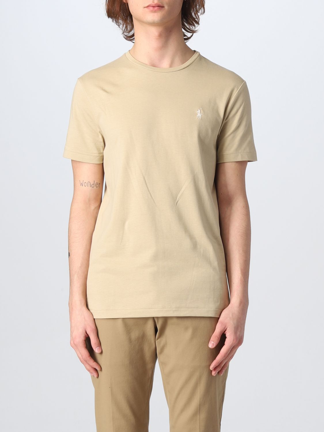POLO RALPH LAUREN: t-shirt for man - Beige | Polo Ralph Lauren t-shirt  710671438 online on 