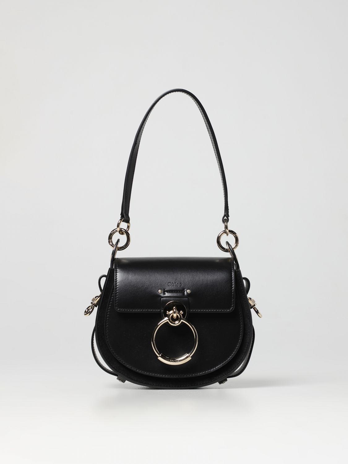 Chloé Tess  Bag In Smooth And Suede Leather In Black