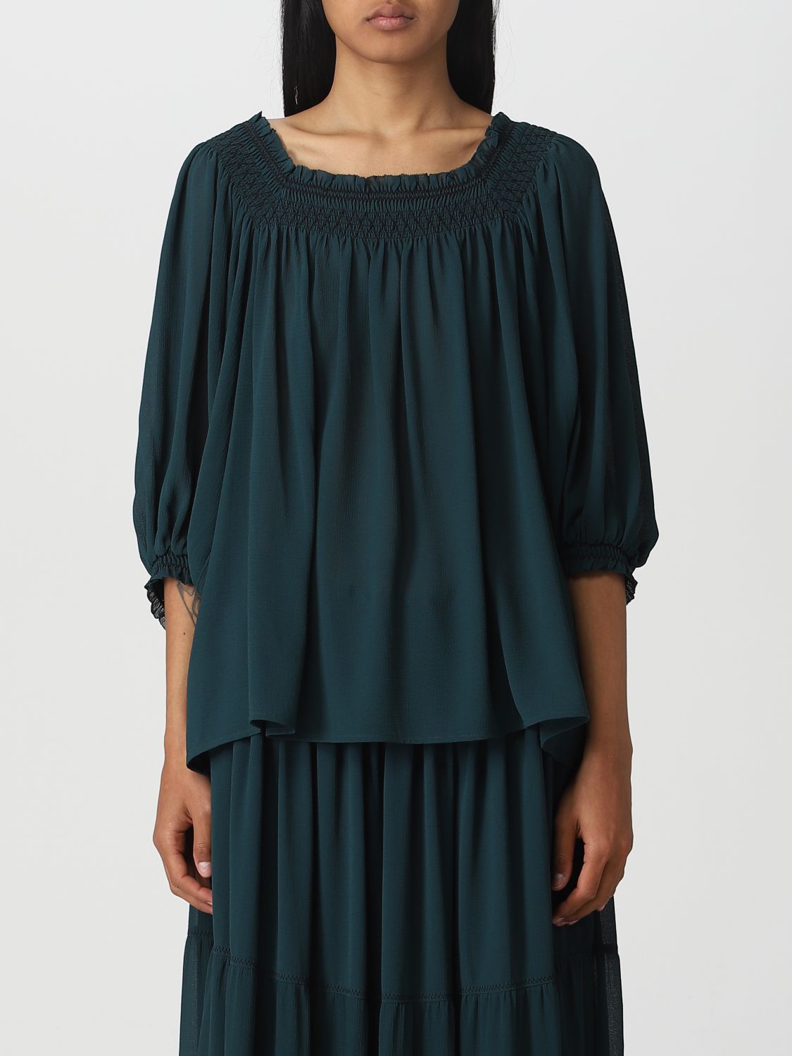 See By Chloé Top In Georgette In Black