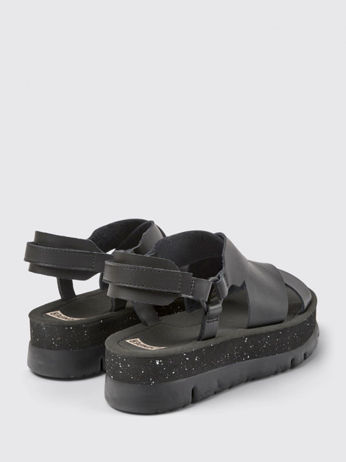 CAMPER Sandalias planas para mujer, Negro Sandalias Planas Camper