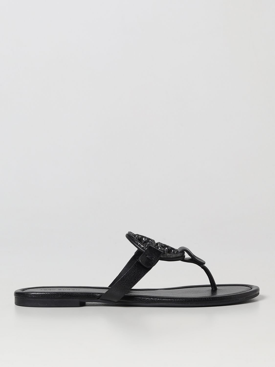 Shop Tory Burch Sandals In Leather In Black