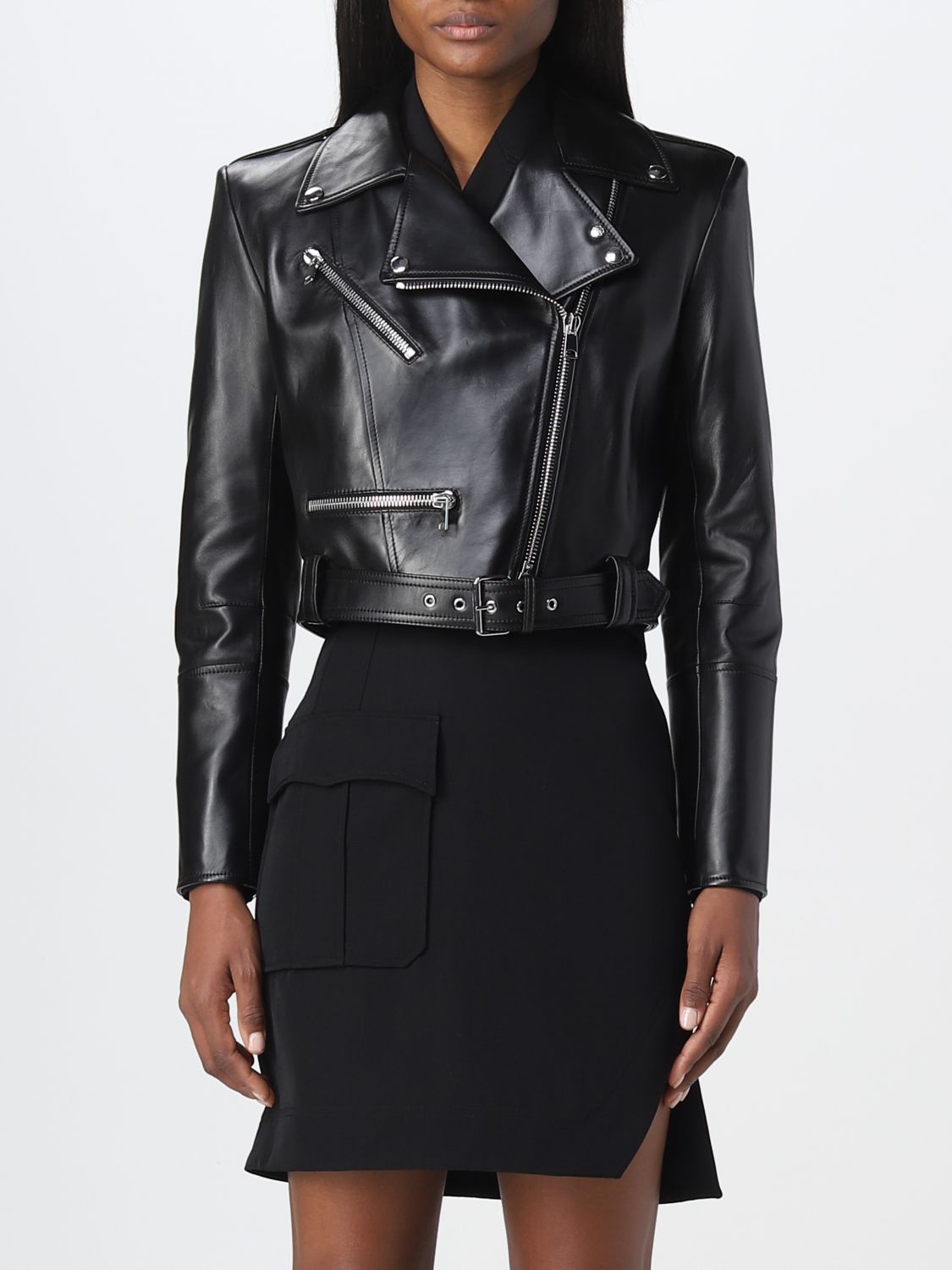 ALEXANDER MCQUEEN: jacket for woman - Black | Alexander Mcqueen jacket ...