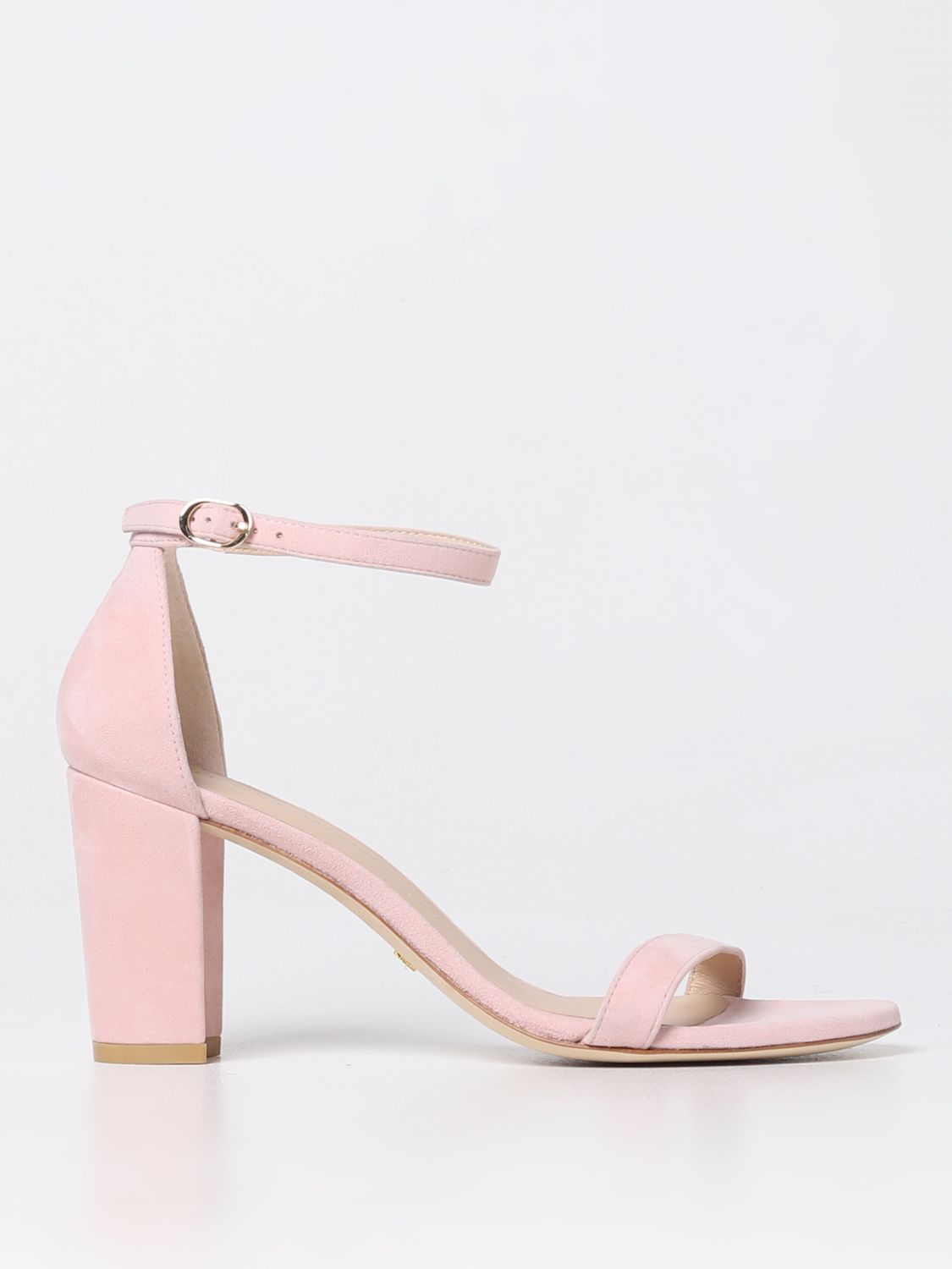 Shop Stuart Weitzman Nearlynude  Sandal In Suede In Pink