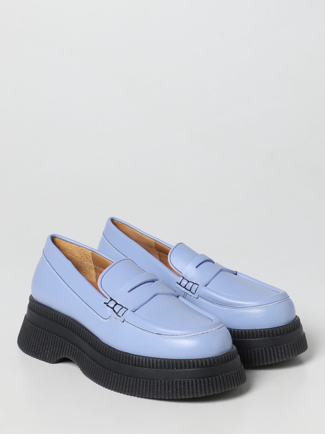 GANNI: loafers for woman - Gnawed Blue | Ganni loafers S1943 online on ...