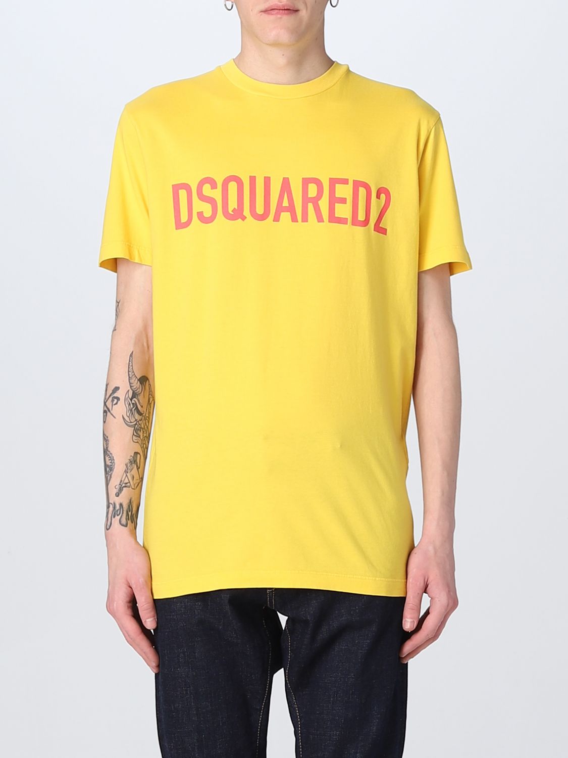 T恤 DSQUARED2 男士 颜色 黄色