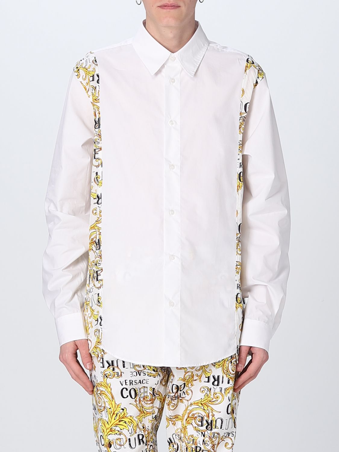 Shop Versace Jeans Couture Shirt In Cotton In White