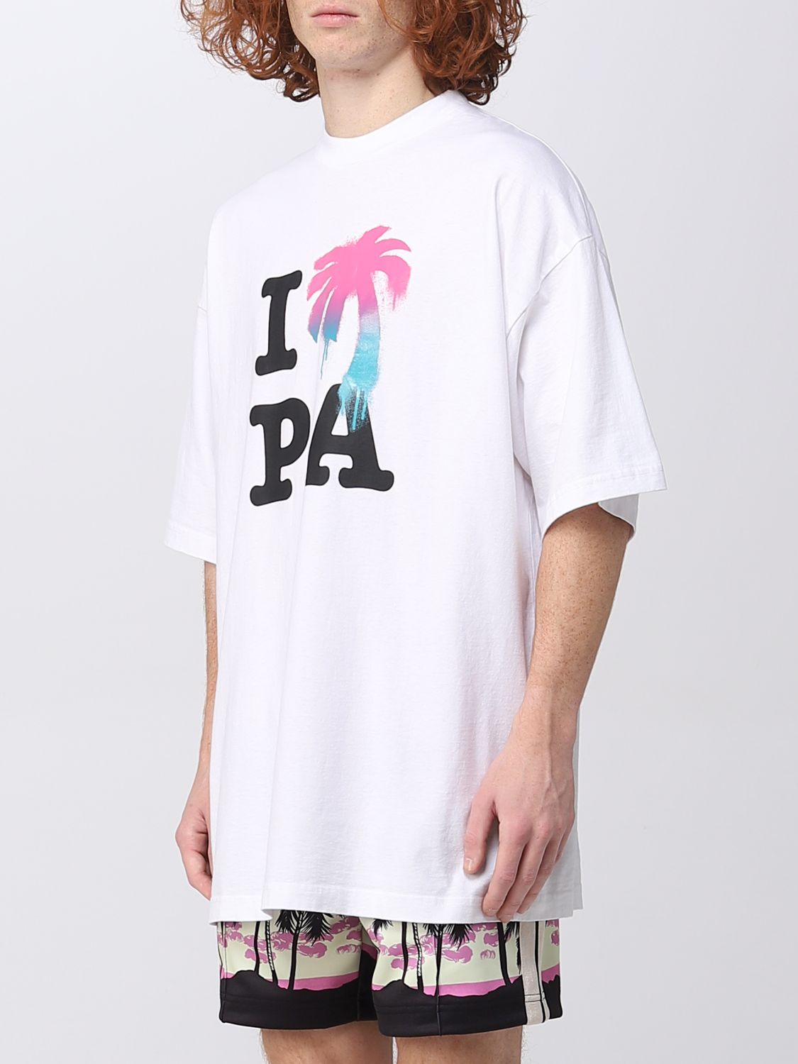 T-shirt Palm Angels: T-shirt Palm Angels con stampa palma bianco 4