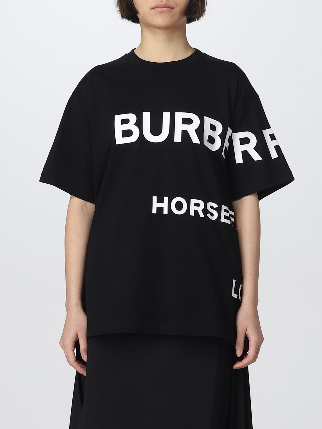 BURBERRY: t-shirt for women - Black | Burberry t-shirt 8040764 online on  