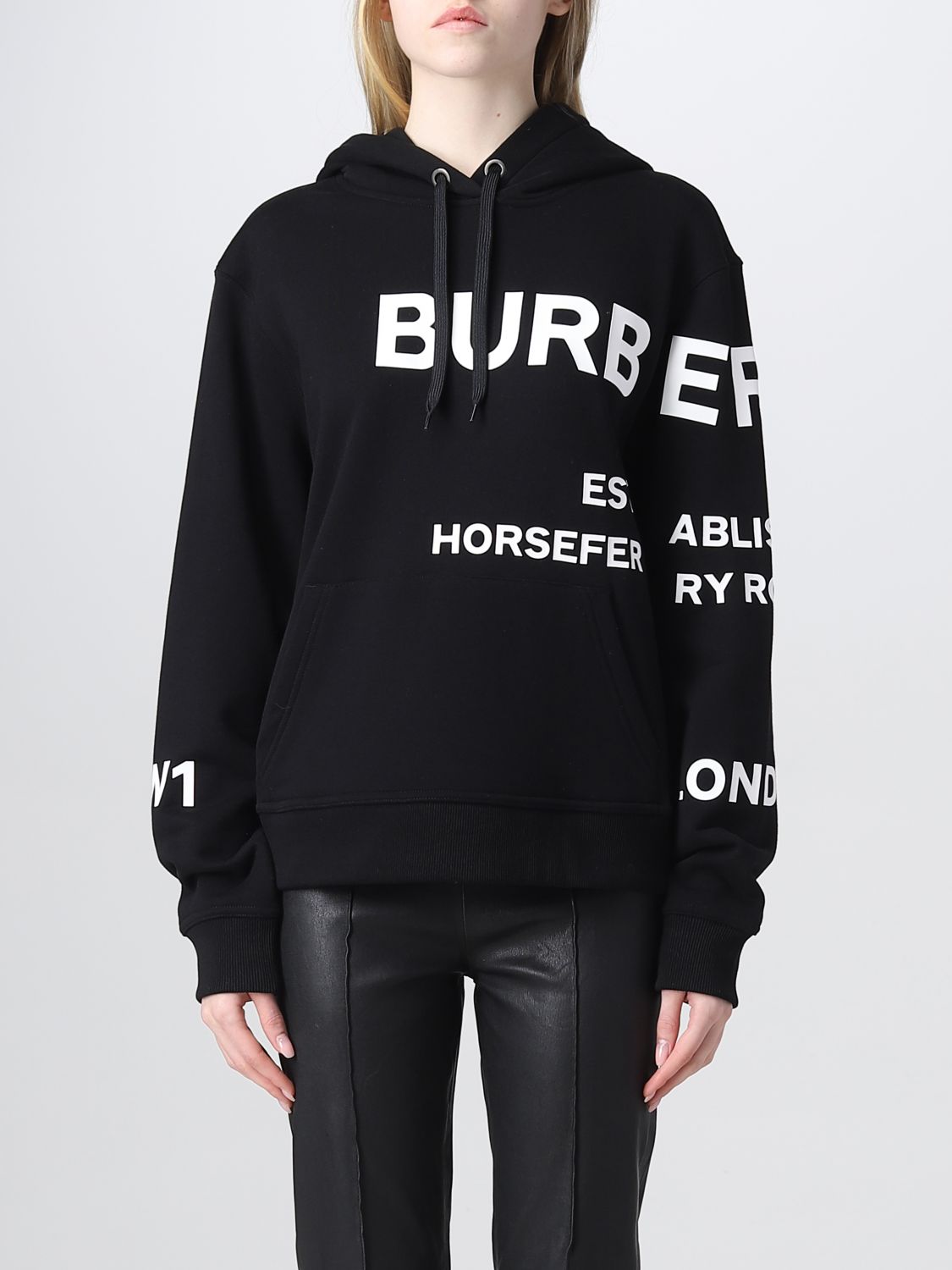 BURBERRY: sweatshirt for women - Black | Burberry sweatshirt 8040767 online  on 
