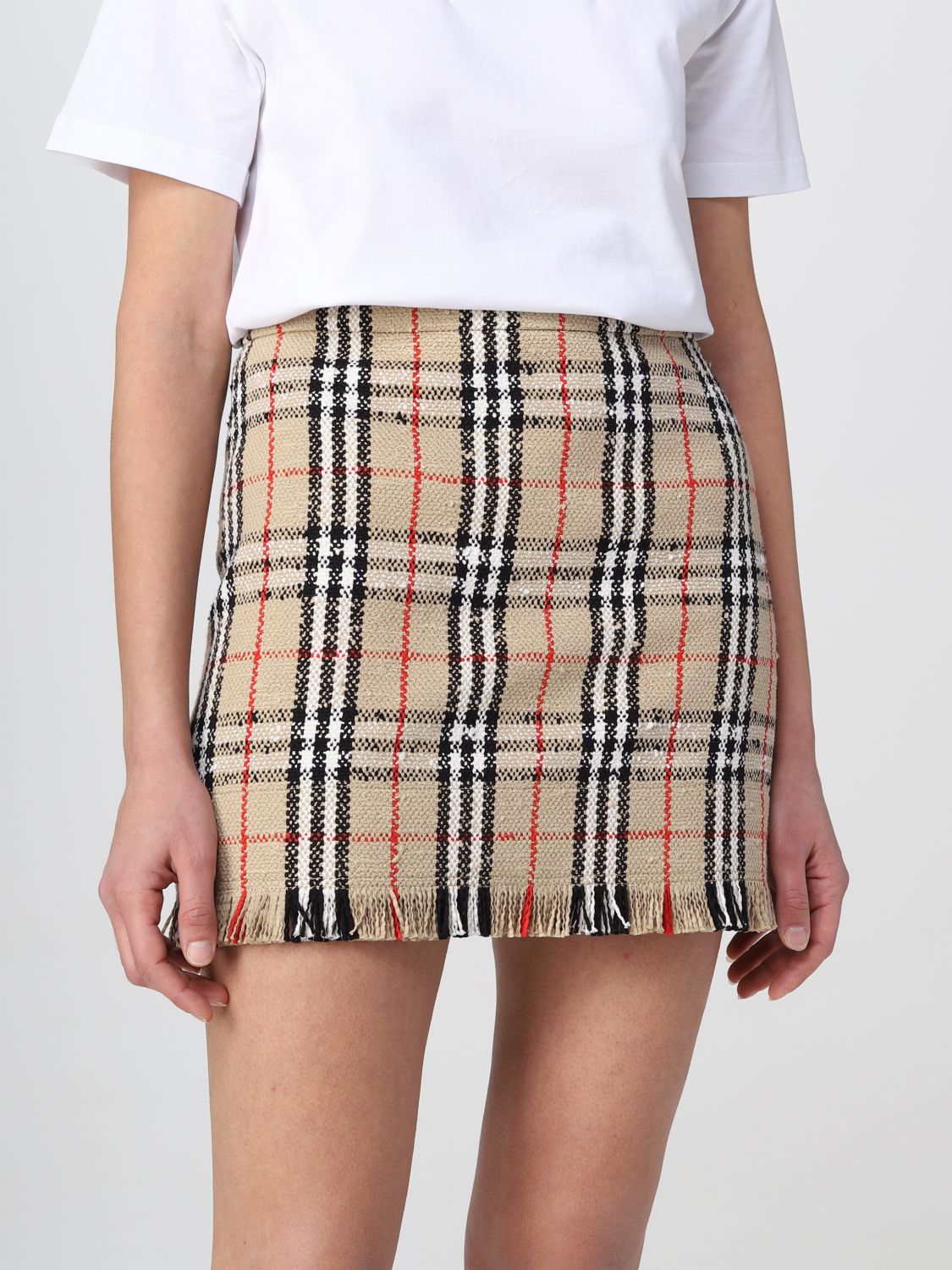 BURBERRY: skirt for woman - Beige | Burberry skirt 8063228 online on  