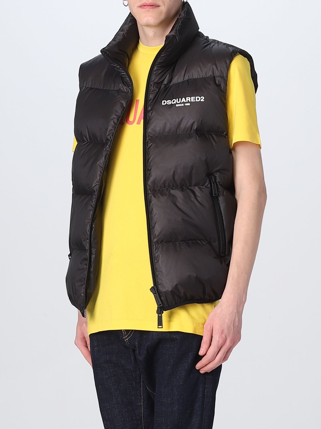 DSQUARED2 vest in shiny nylon  Orange  Dsquared2 suit vest  S74FB0278S54056 online on GIGLIOCOM