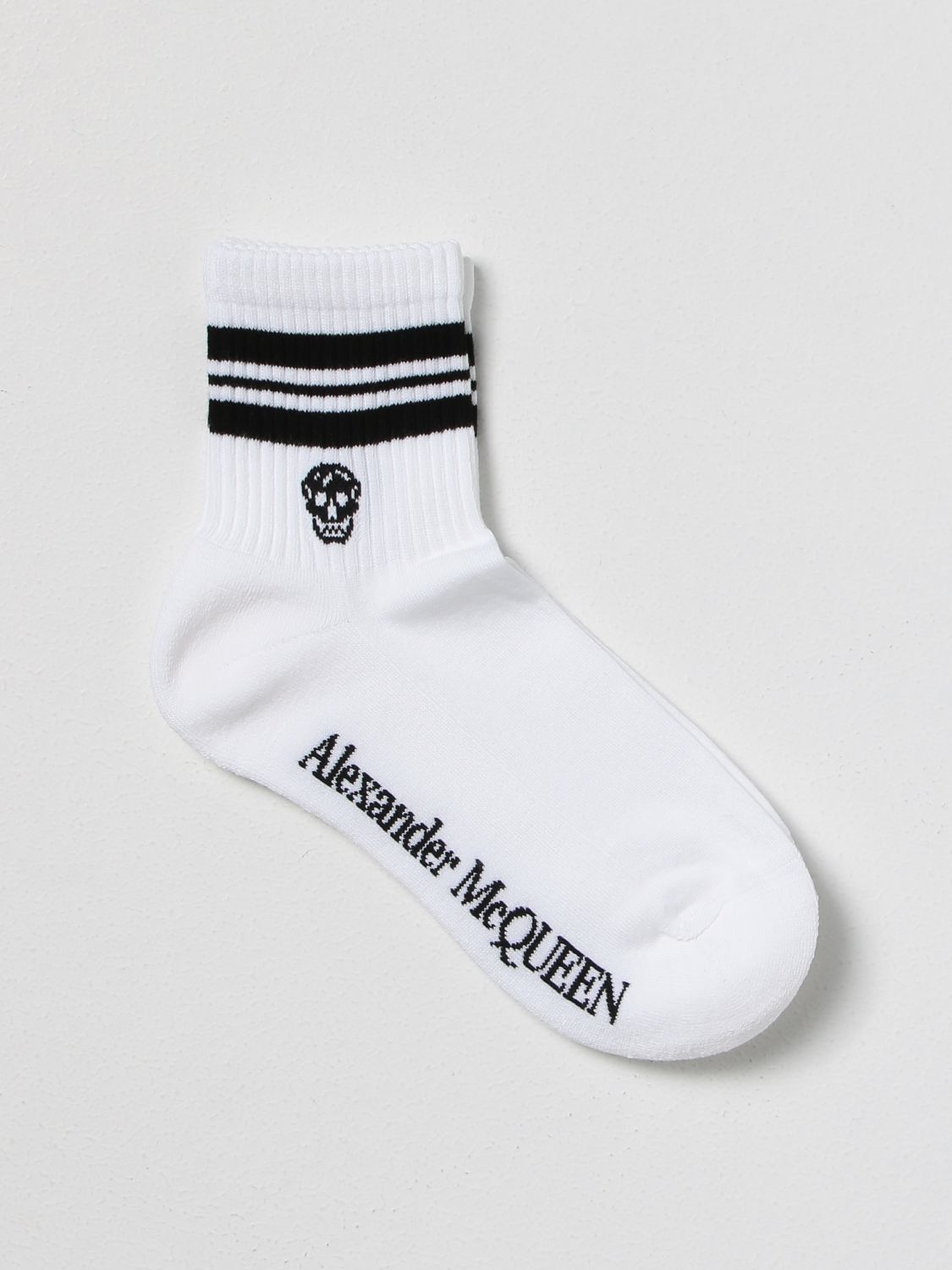 Shop Alexander Mcqueen Socks In Cotton Blend In Black