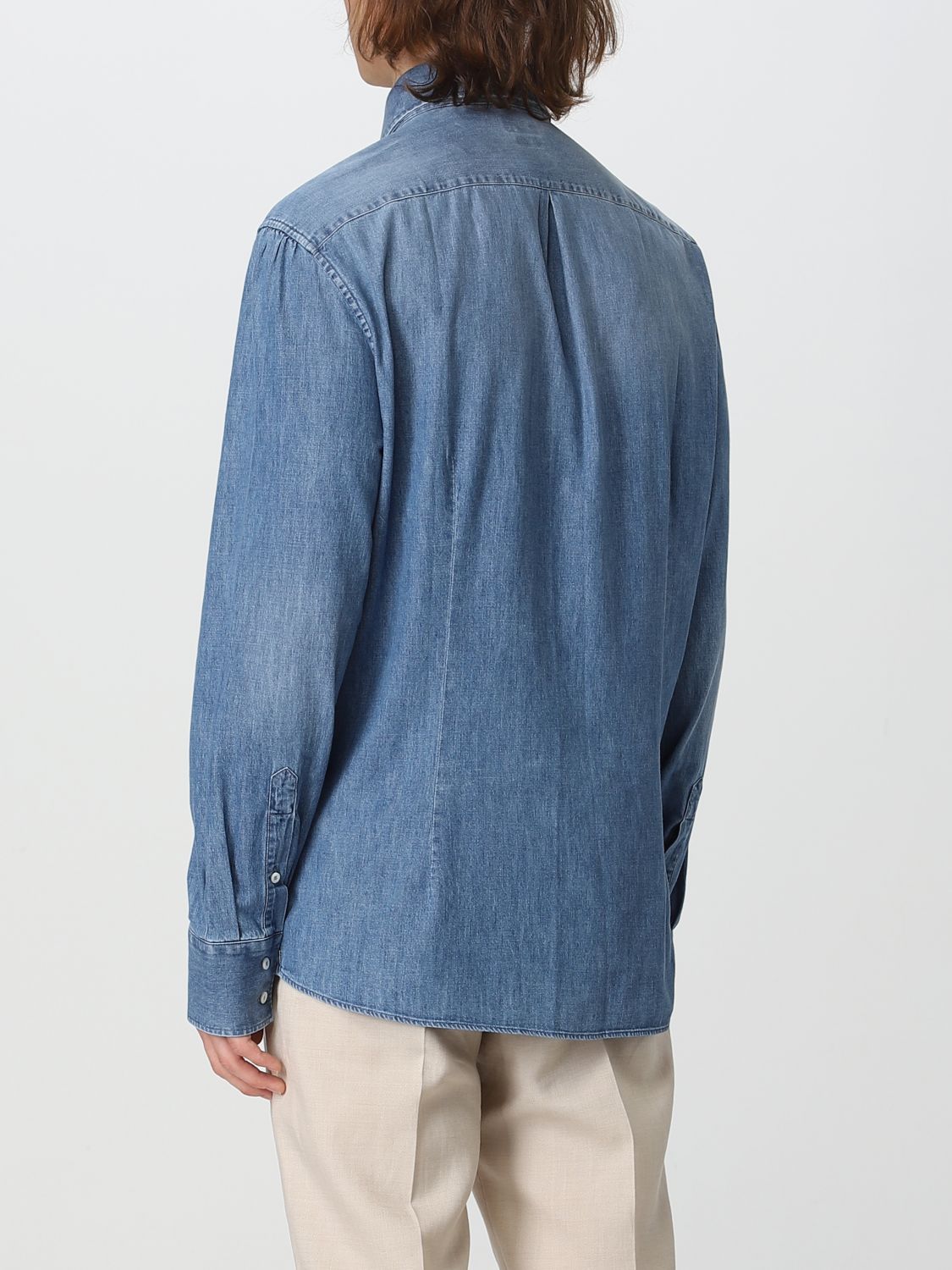 BRUNELLO CUCINELLI: shirt for man - Blue | Brunello Cucinelli shirt ...