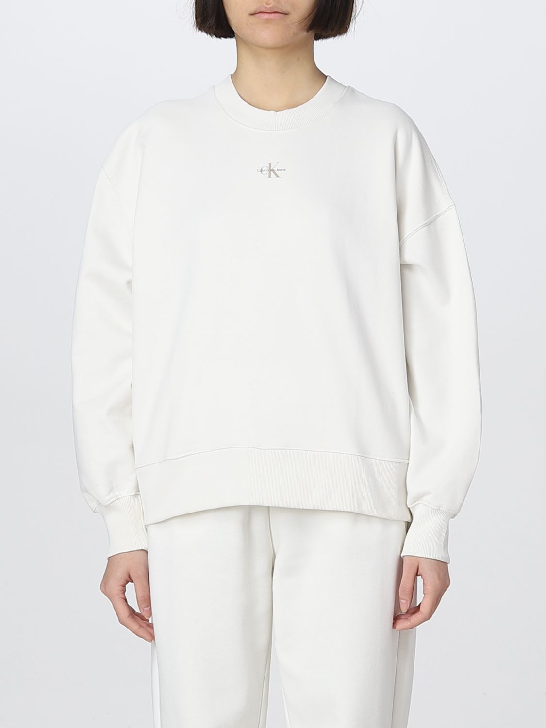 CALVIN KLEIN JEANS: sweatshirt for woman - Beige | Calvin Klein