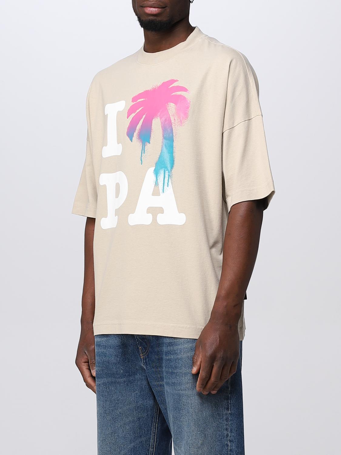 T-shirt Palm Angels: T-shirt Palm Angels con stampa palma beige 4
