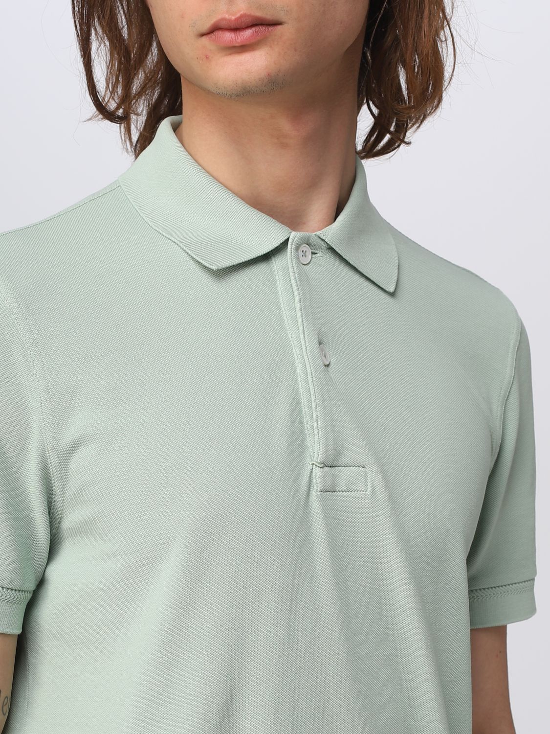 TOM FORD: polo shirt for man - Green | Tom Ford polo shirt JPS002JMC007S23  online on 