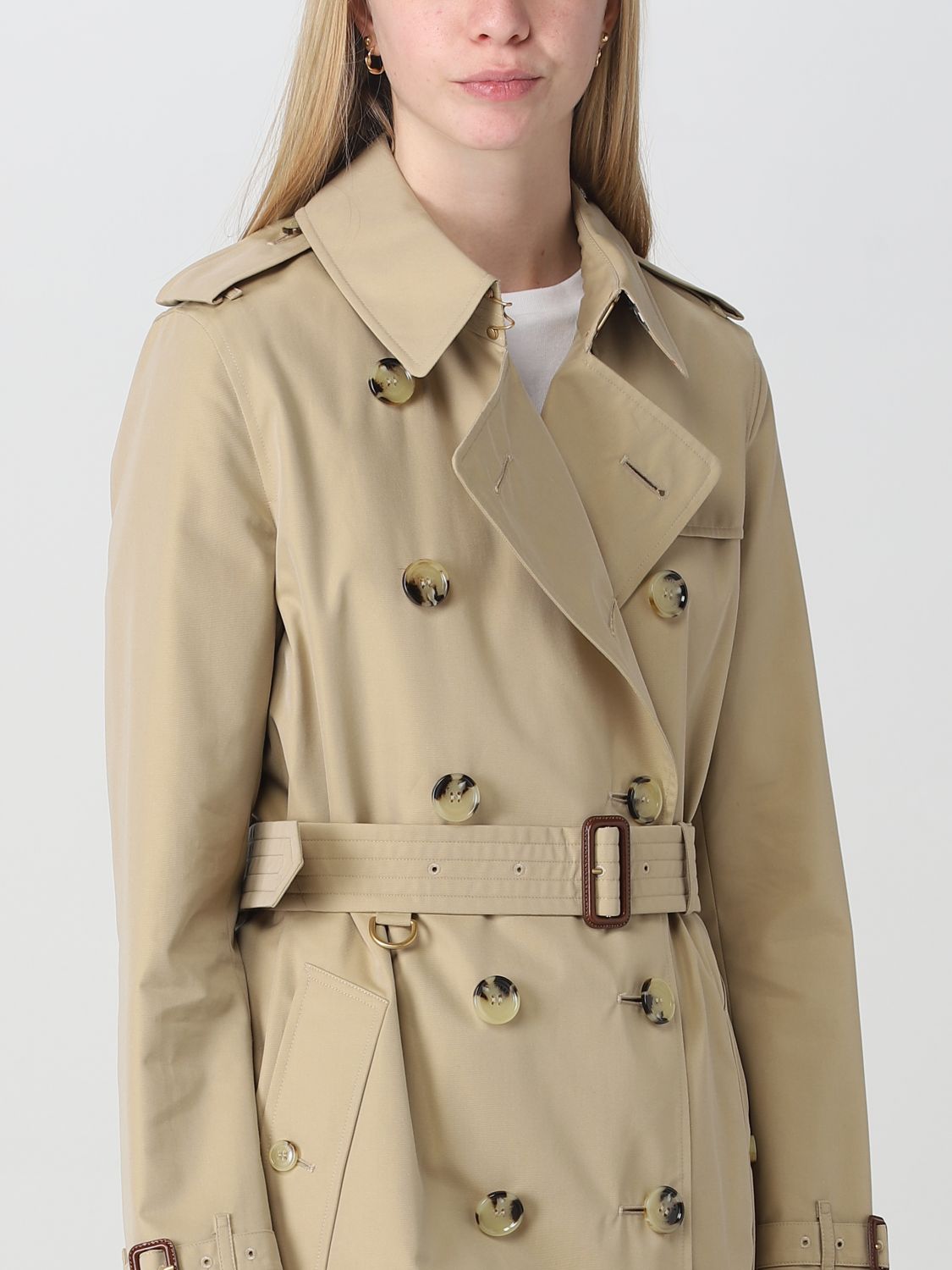 BURBERRY: coat for woman - Honey | Burberry coat 8045774 online on  