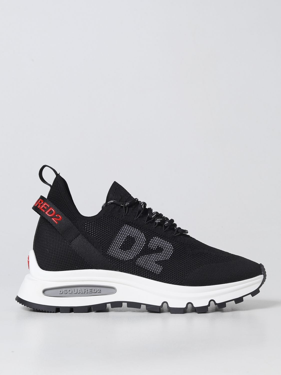 Dsquared2 Runds2  Sneakers In Stretch Knit In Black 1