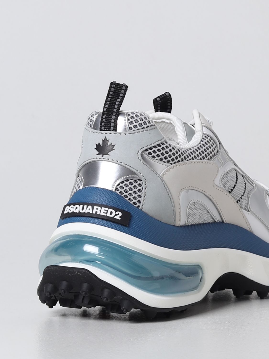 DSQUARED2: sneakers in leather and Silver | sneakers SNM019204404377 online on GIGLIO.COM