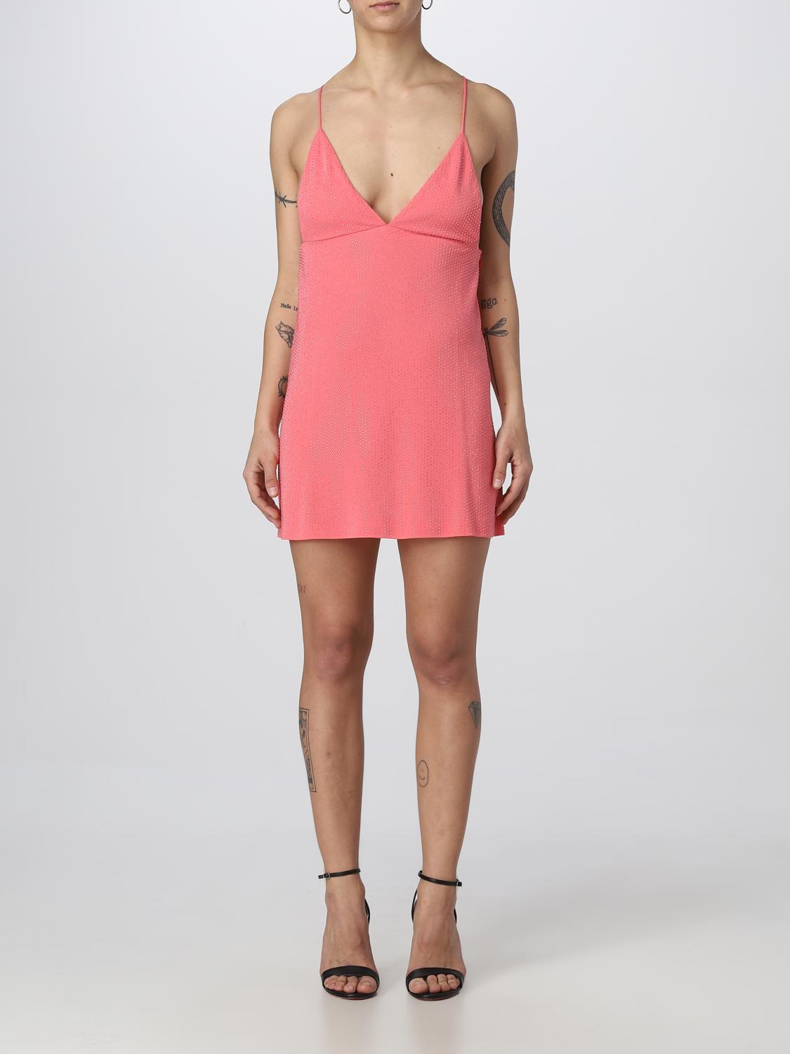Dsquared2 Short Dress With Rhinestone In Pink
