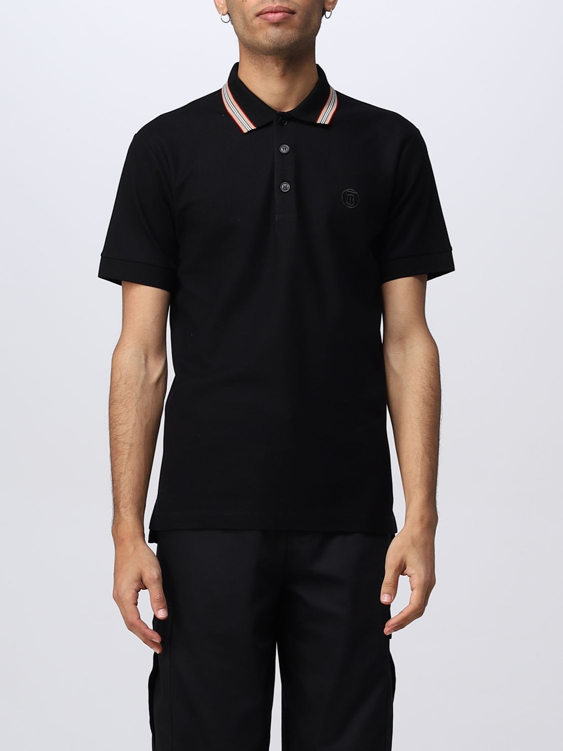BURBERRY: polo shirt in cotton piqué - Black | Burberry polo shirt 8053773  online on 