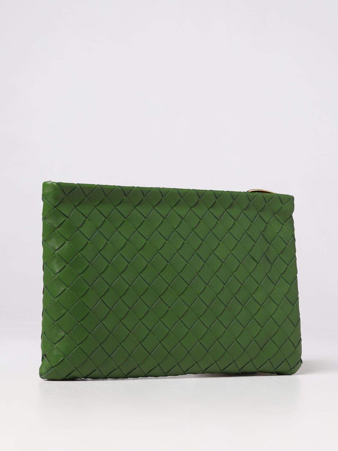 BOTTEGA VENETA: intrecciato nappa leather pouch - Pea Green