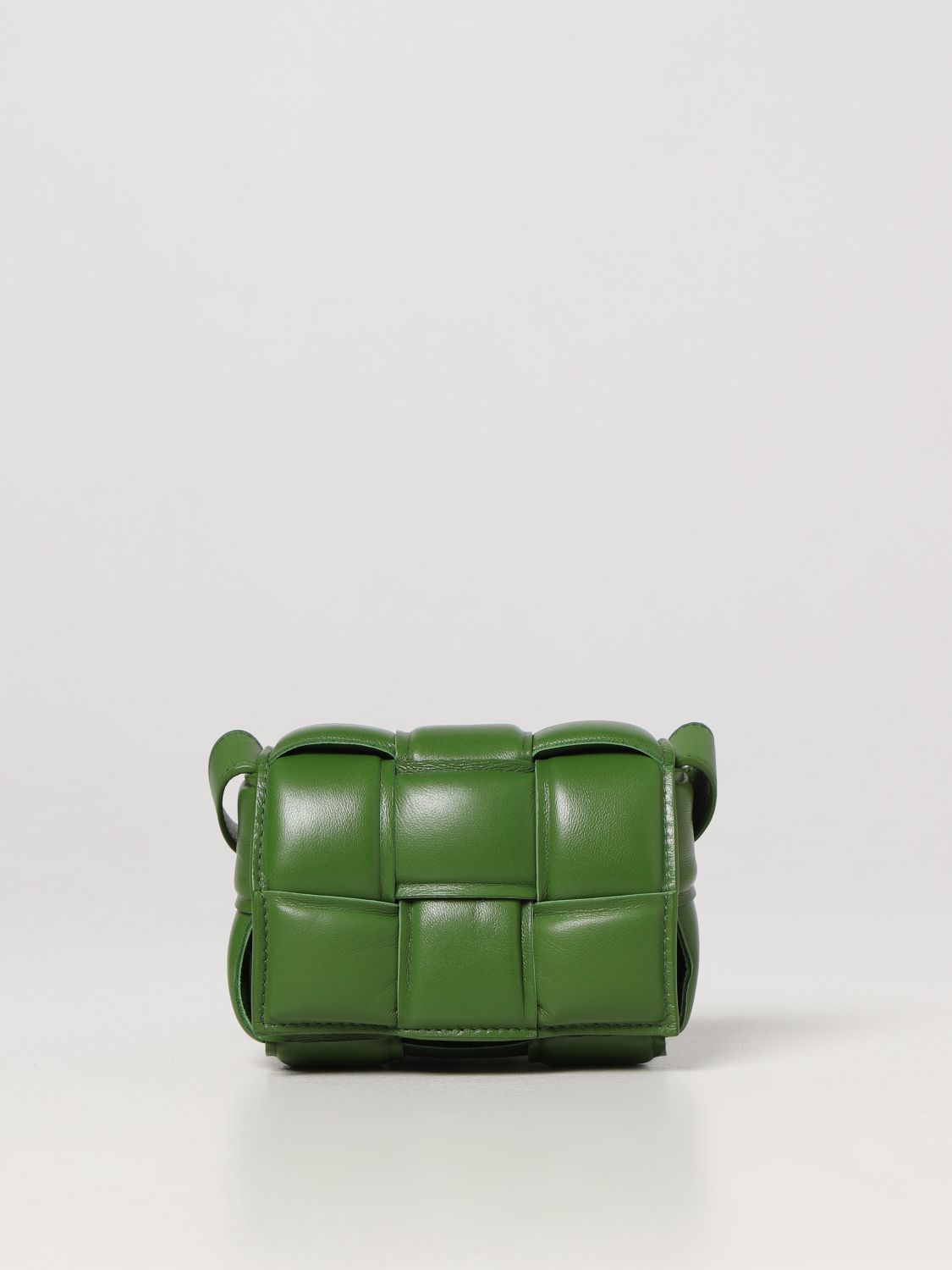 BOTTEGA VENETA: Cassette bag in woven nappa leather - Green