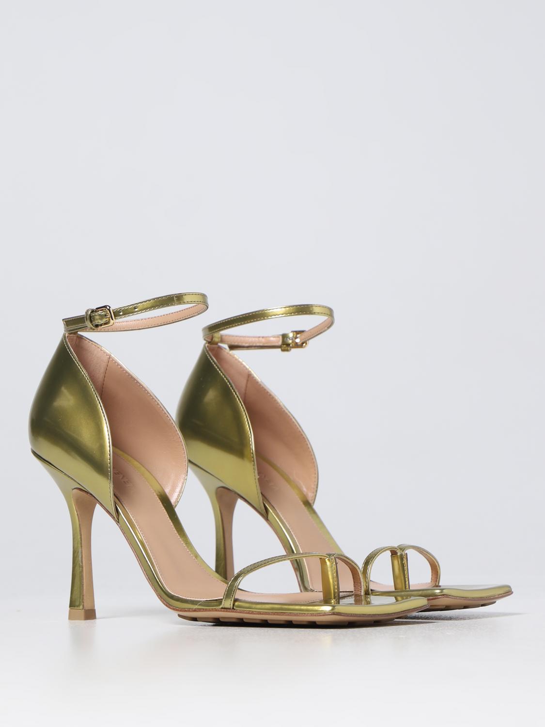 BOTTEGA VENETA: Stretch sandal in laminated leather - Gold | Bottega Veneta  heeled sandals 729742V2BG0 online on GIGLIO.COM