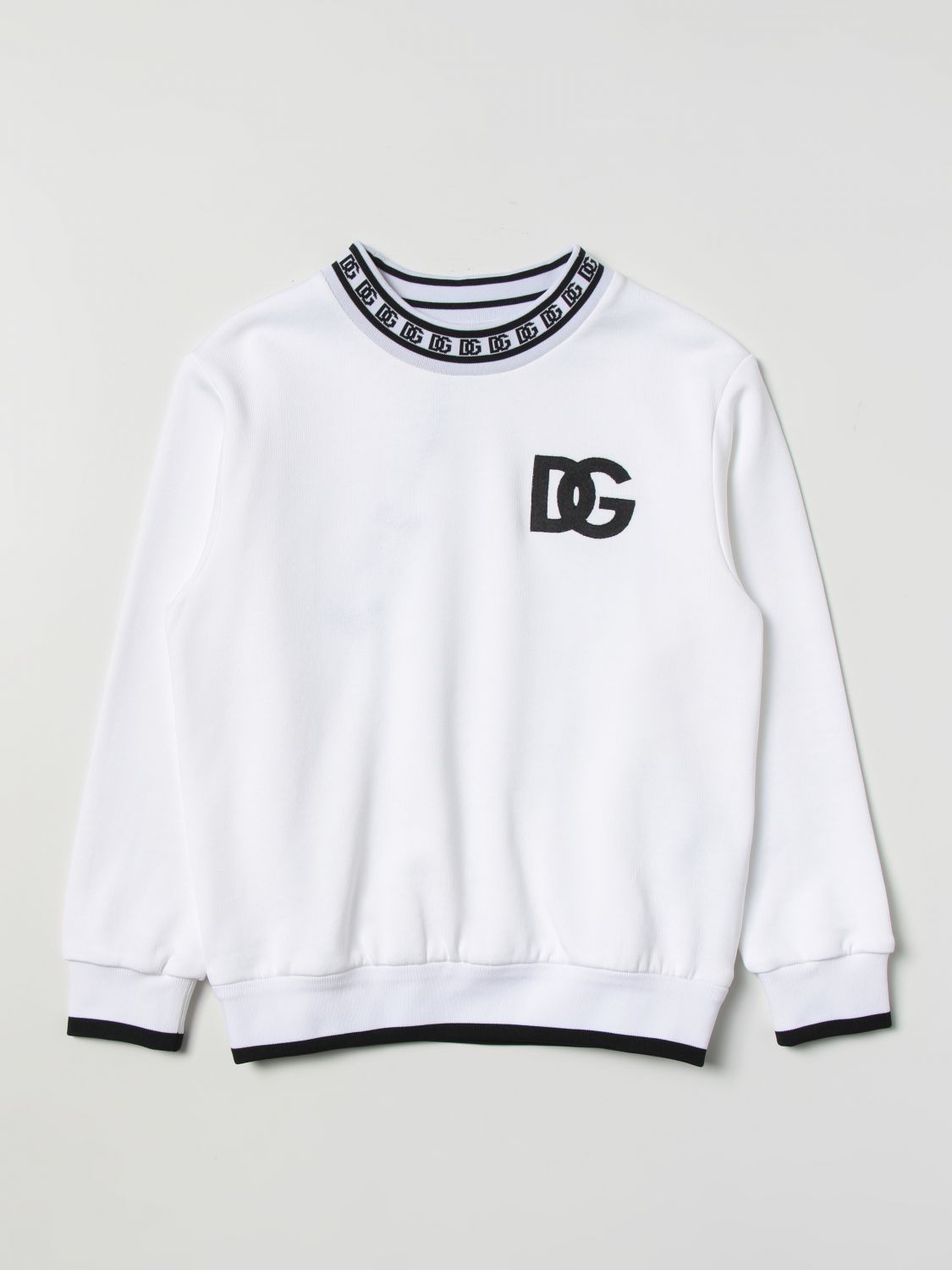 Dolce & Gabbana Kids' Sweatshirt In Jersey In White