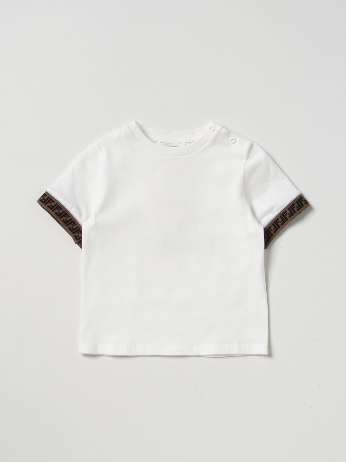 FENDI KIDS: t-shirt for baby - White | Fendi Kids t-shirt BMI216ST8 ...