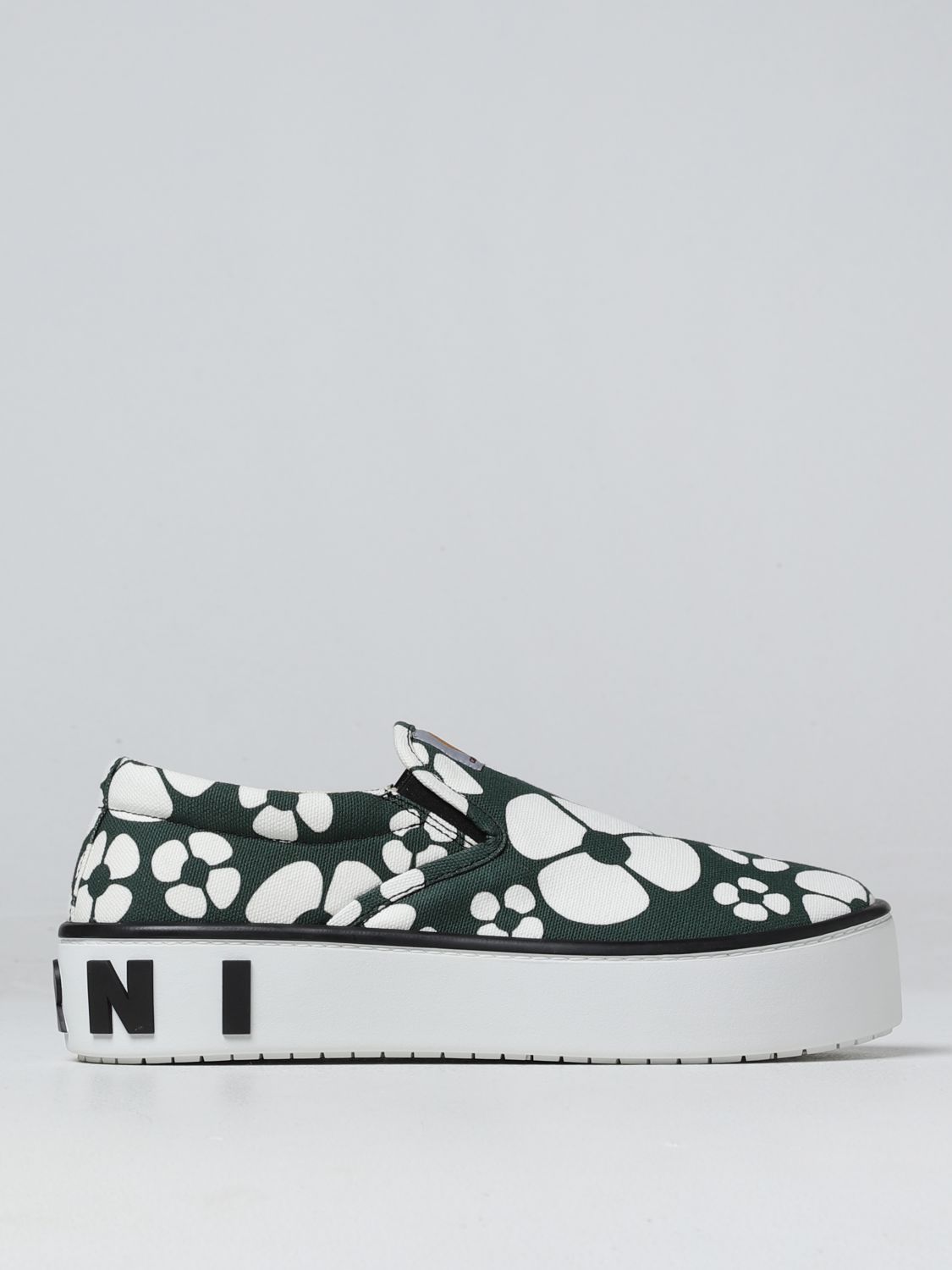Shop Marni Carhartt Wip X  Sneakers In Organic Cotton With Floral Print In Green