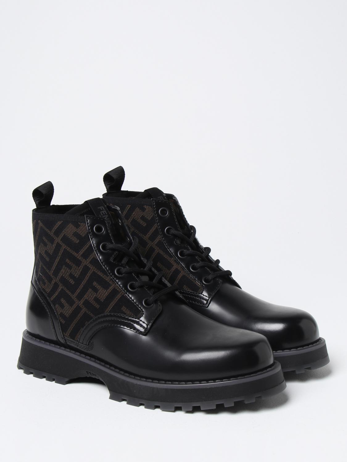 Stivaletti Fendi: Stivaletto Fendi in pelle e tessuto nero 2