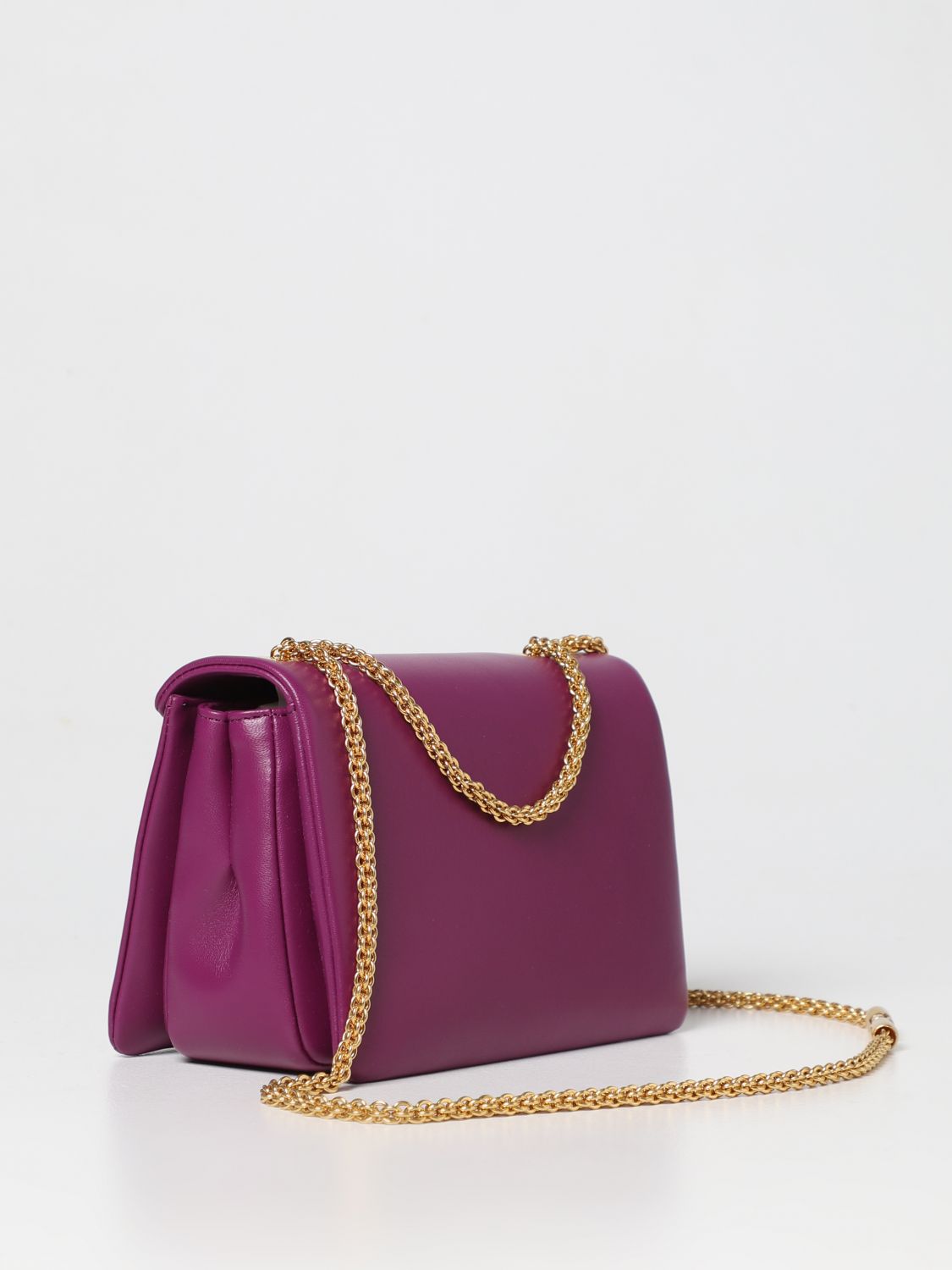 One Stud Nappa Bag With Chain for Woman in Prune