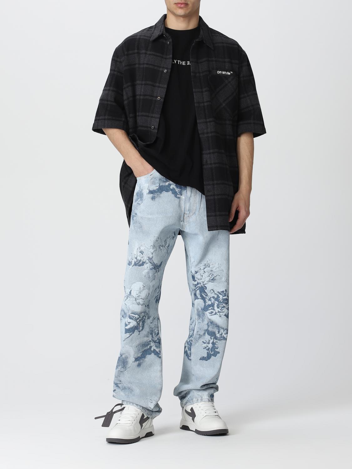 OFF-WHITE: shirt for man - Grey | Off-White shirt OMGA205C99FAB001 ...