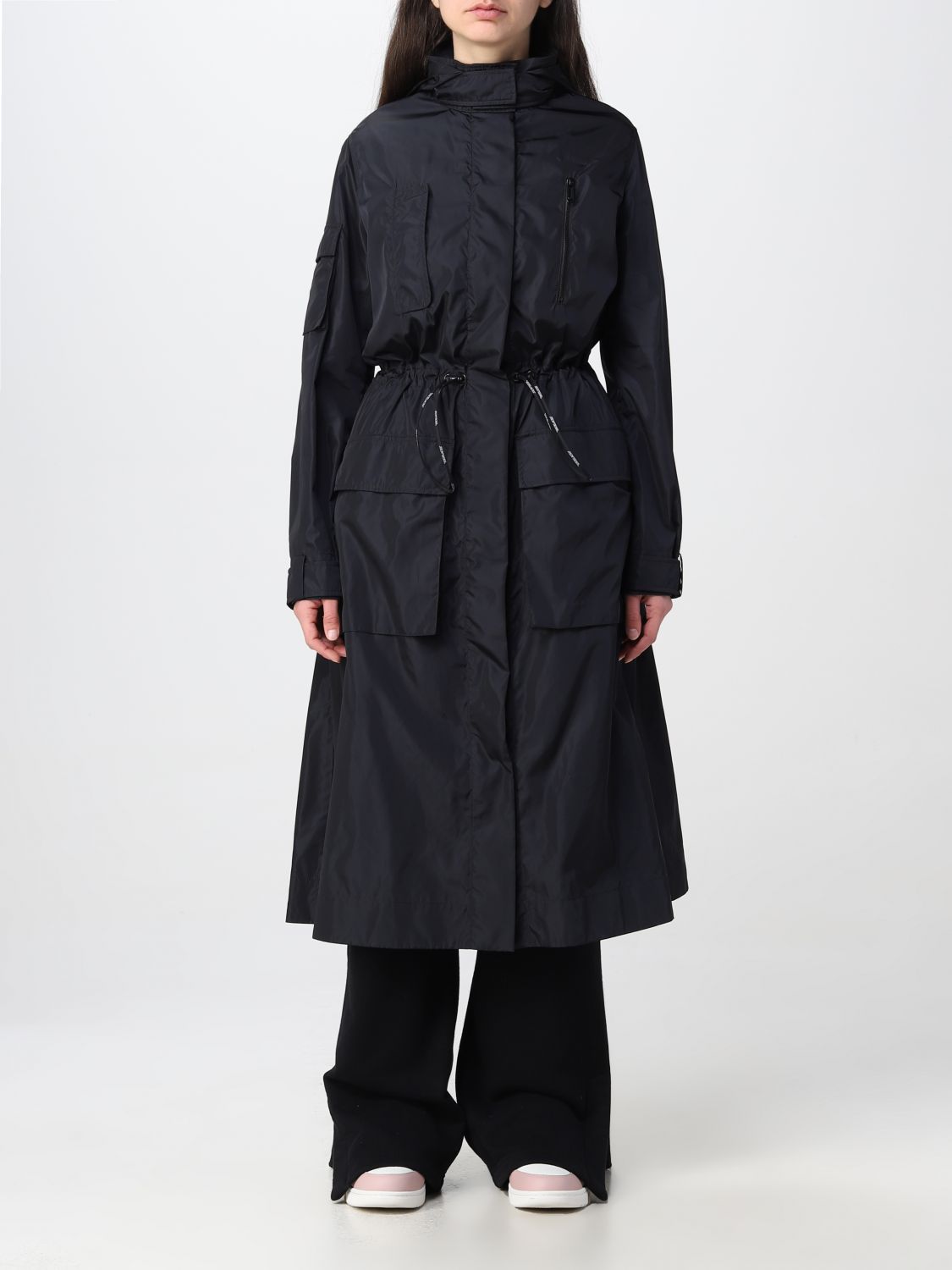 OFF-WHITE: trench coat for woman - Black | Off-White trench coat ...
