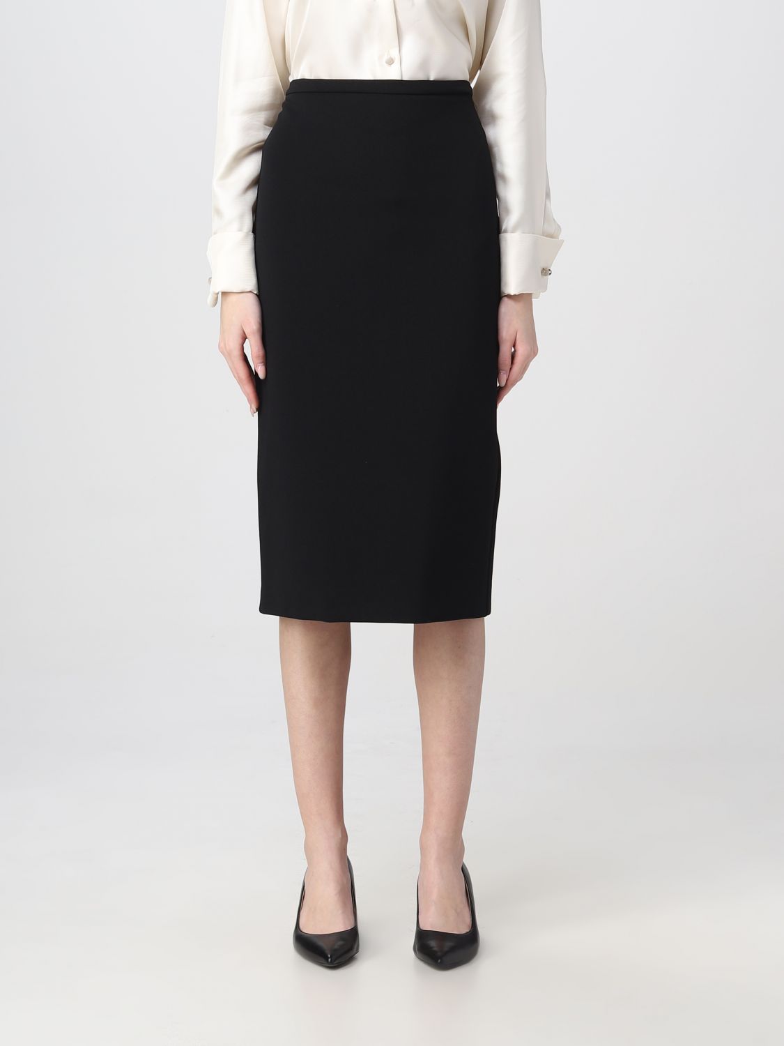 MAX MARA: jersey skirt - Black | Max Mara skirt 2317710131600 online at ...