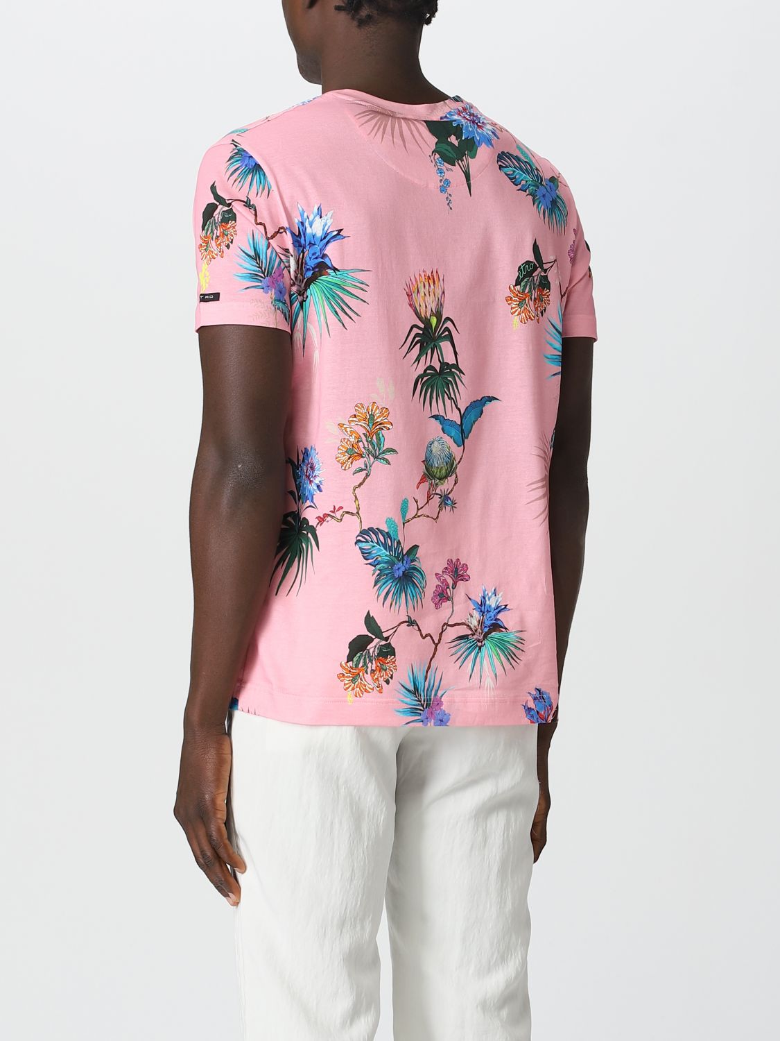 T-shirt Etro: T-shirt Etro in cotone stampato rosa 3