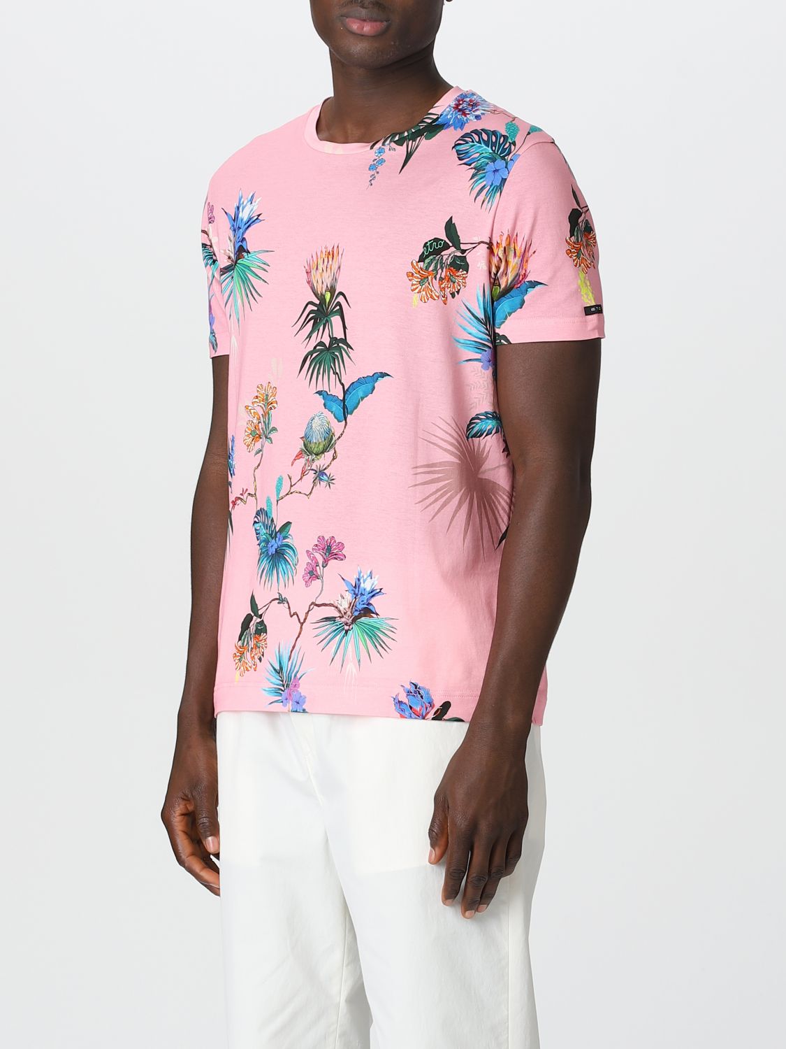 T-shirt Etro: T-shirt Etro in cotone stampato rosa 4