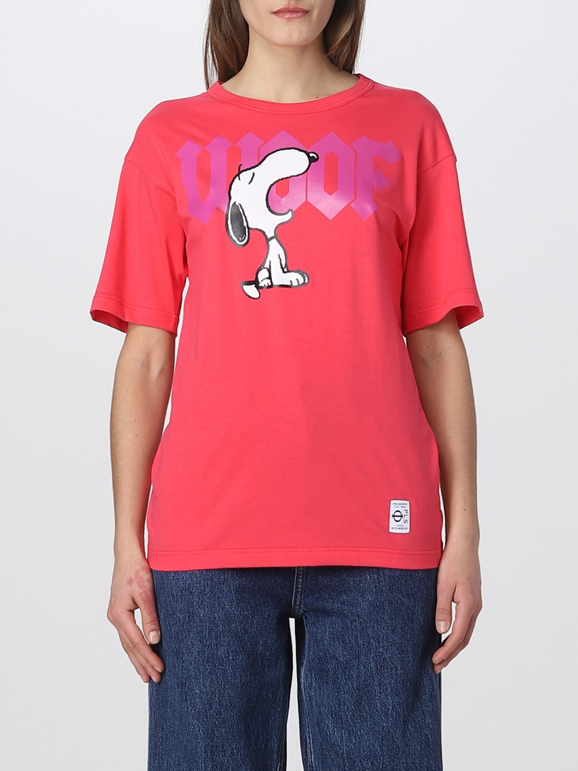 Philosophy Di Lorenzo Serafini Snoopy Logo Print T-shirt In Pink