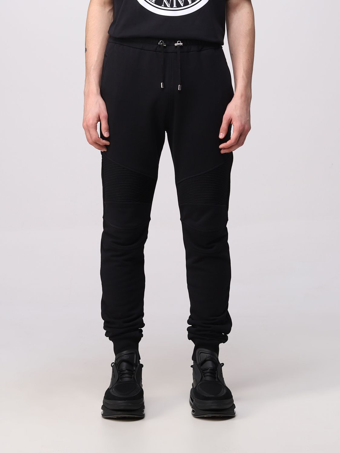 BALMAIN: pants for man - Black | Balmain pants YH1OB000BB04 online on ...