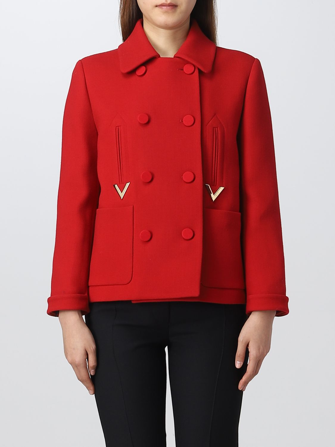 VALENTINO: coat for - Red | Valentino online at GIGLIO.COM