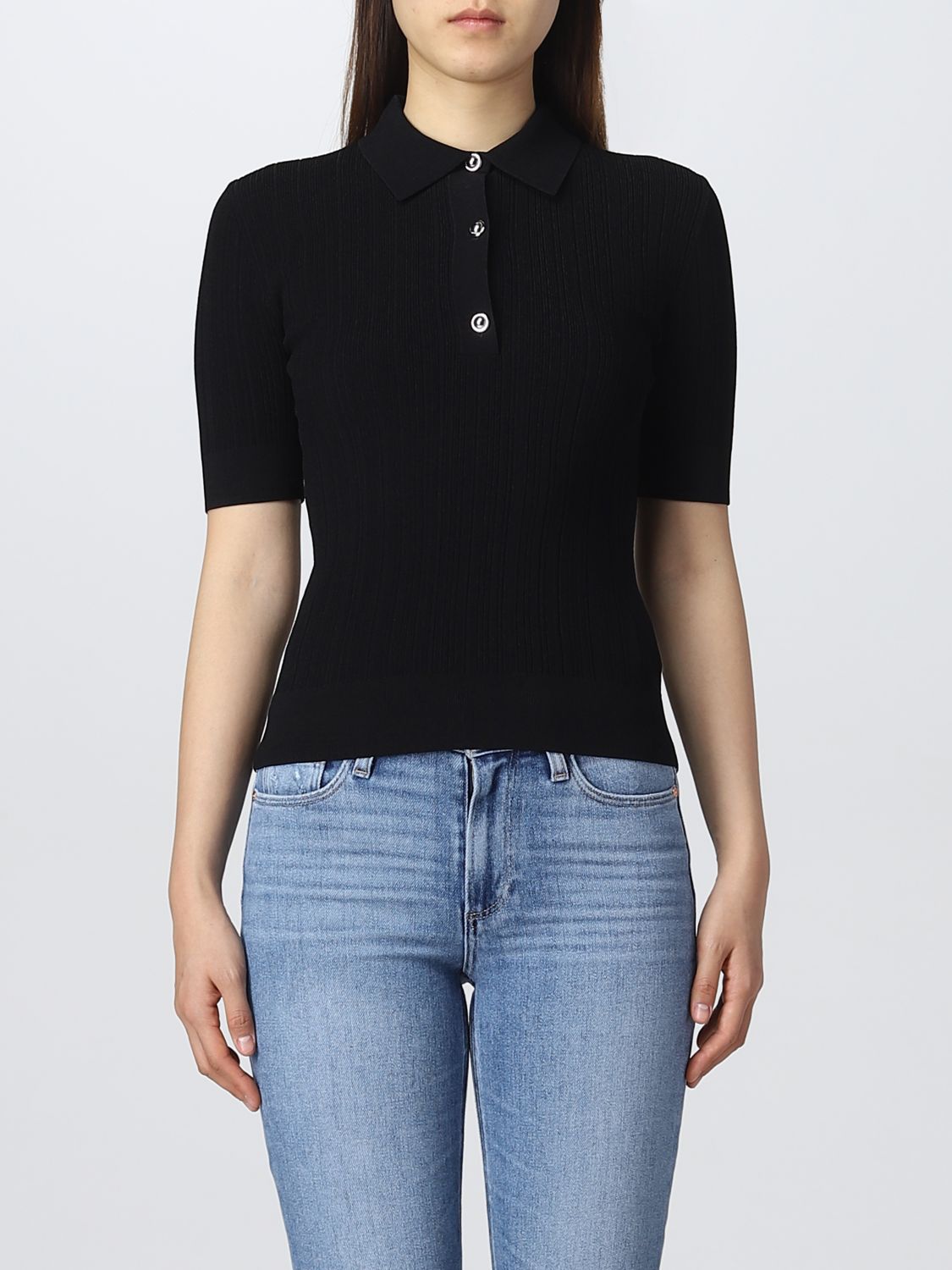MICHAEL KORS: polo shirt for woman - Black | Michael Kors polo shirt  MS2600C33D online on 