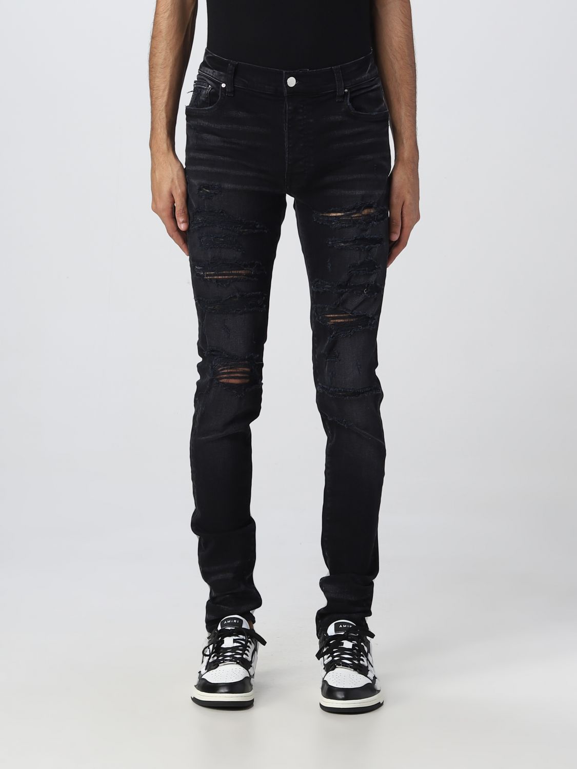 AMIRI: jeans for man - Black | Amiri jeans PXMD005 online at GIGLIO.COM