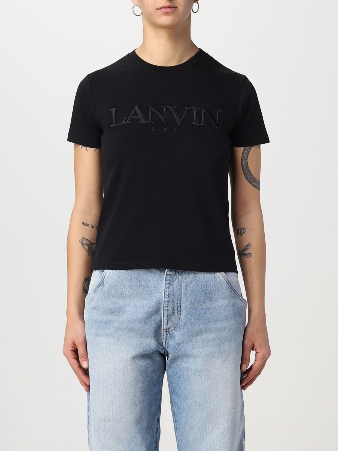 Shop Lanvin T-shirt  Woman Color Black 1