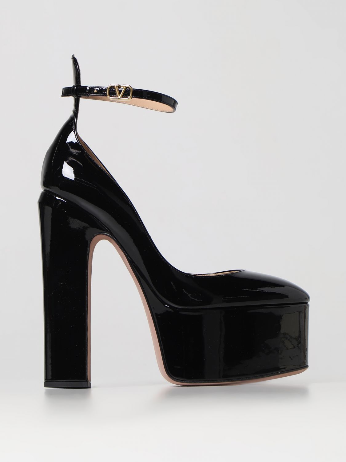 VALENTINO GARAVANI: Tan-Go Plateau leather pumps - | Valentino Garavani high heel shoes 2W2S0DQ3VNE online at GIGLIO.COM