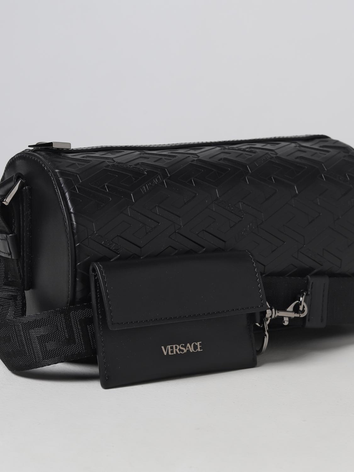 Borsa a tracolla Versace: Borsa La Greca Versace in pelle nero 4