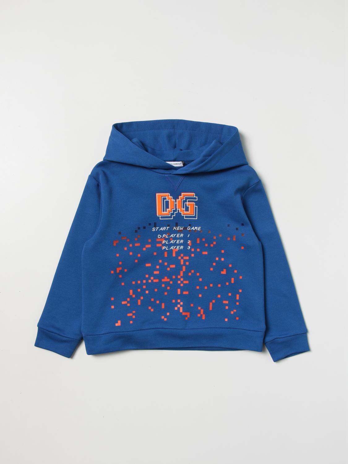 Dolce & Gabbana Kids' Cotton Sweatshirt In Blue