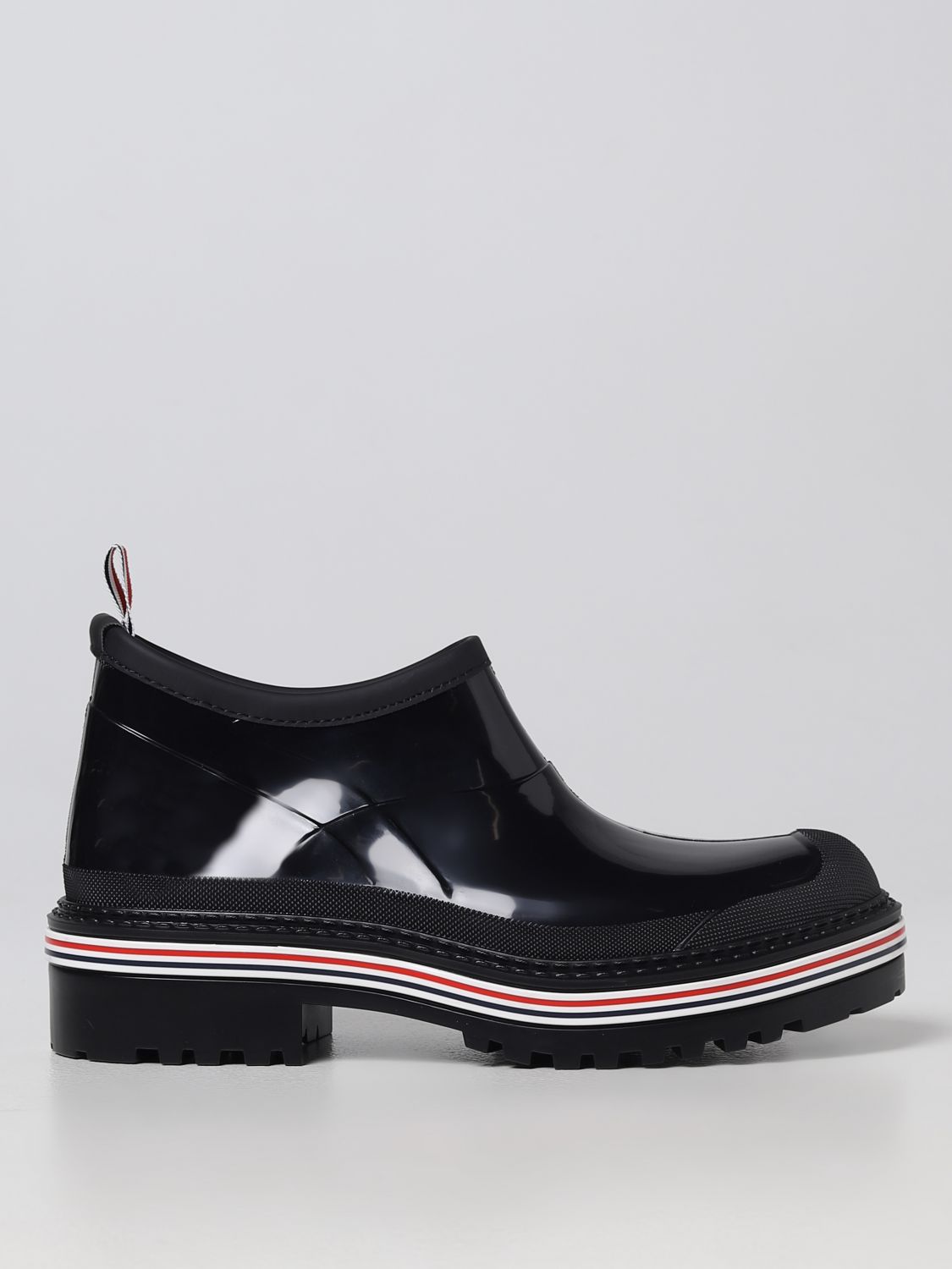 THOM BROWNE：フラットショートブーツ レディース - ブラック | GIGLIO