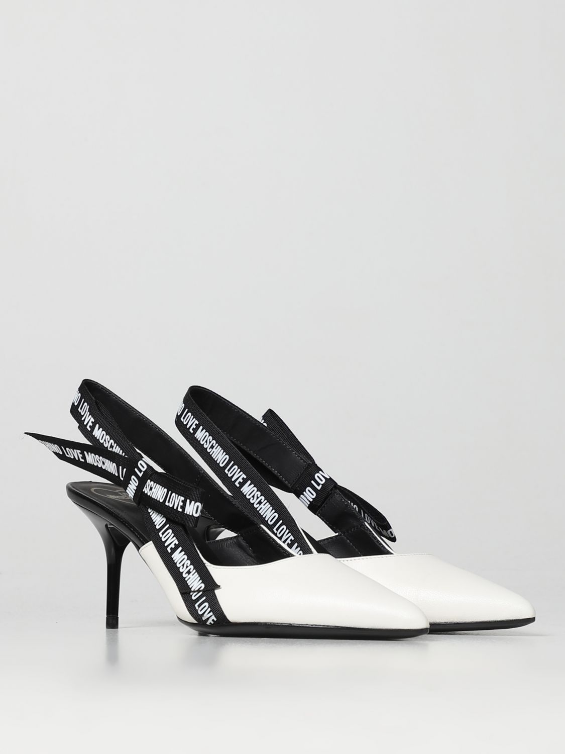 LOVE MOSCHINO: high heel shoes for woman - White | Love Moschino high ...