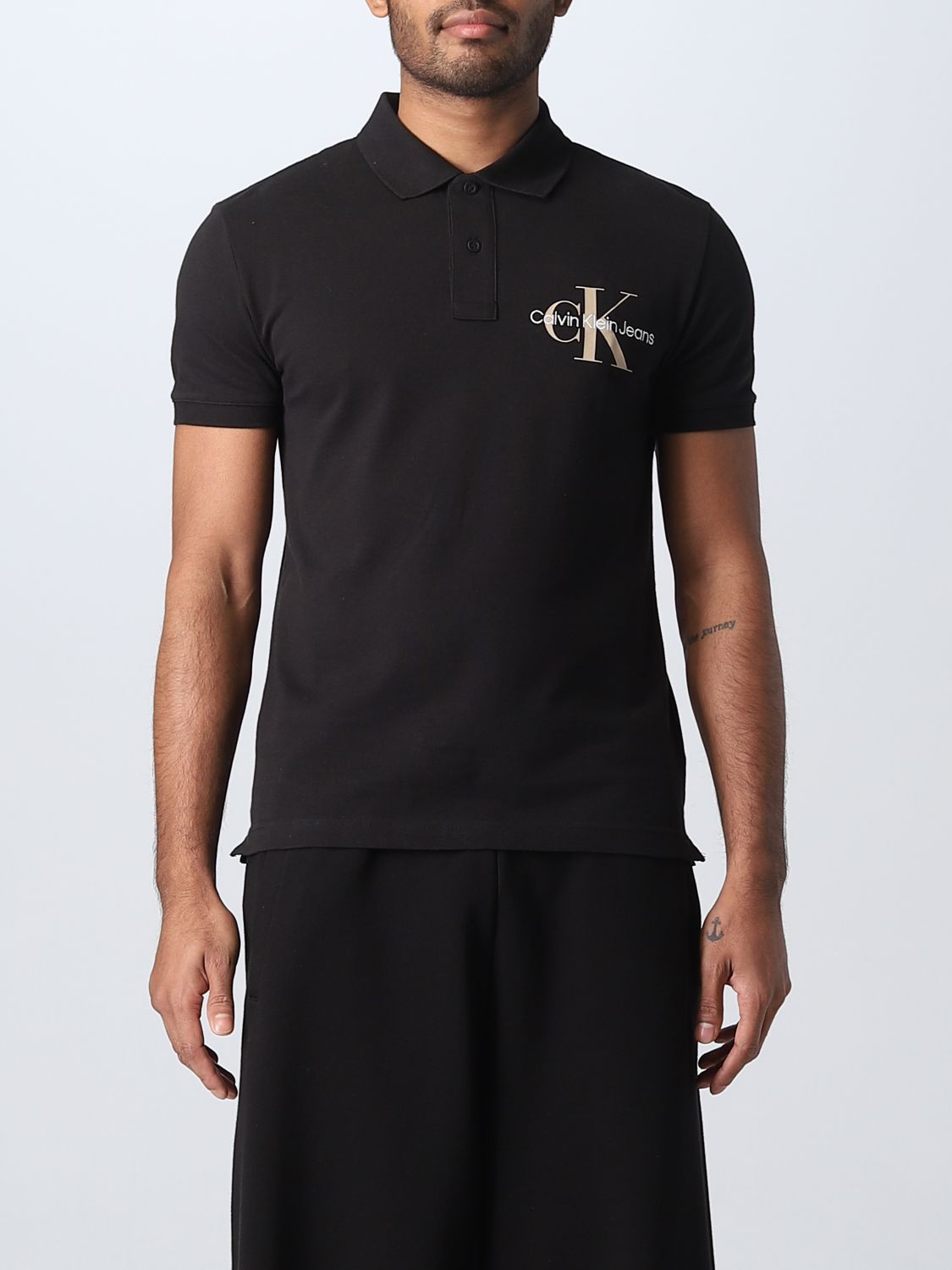 KLEIN JEANS: polo for man - Black | Calvin Jeans polo shirt J30J322451 online on GIGLIO.COM
